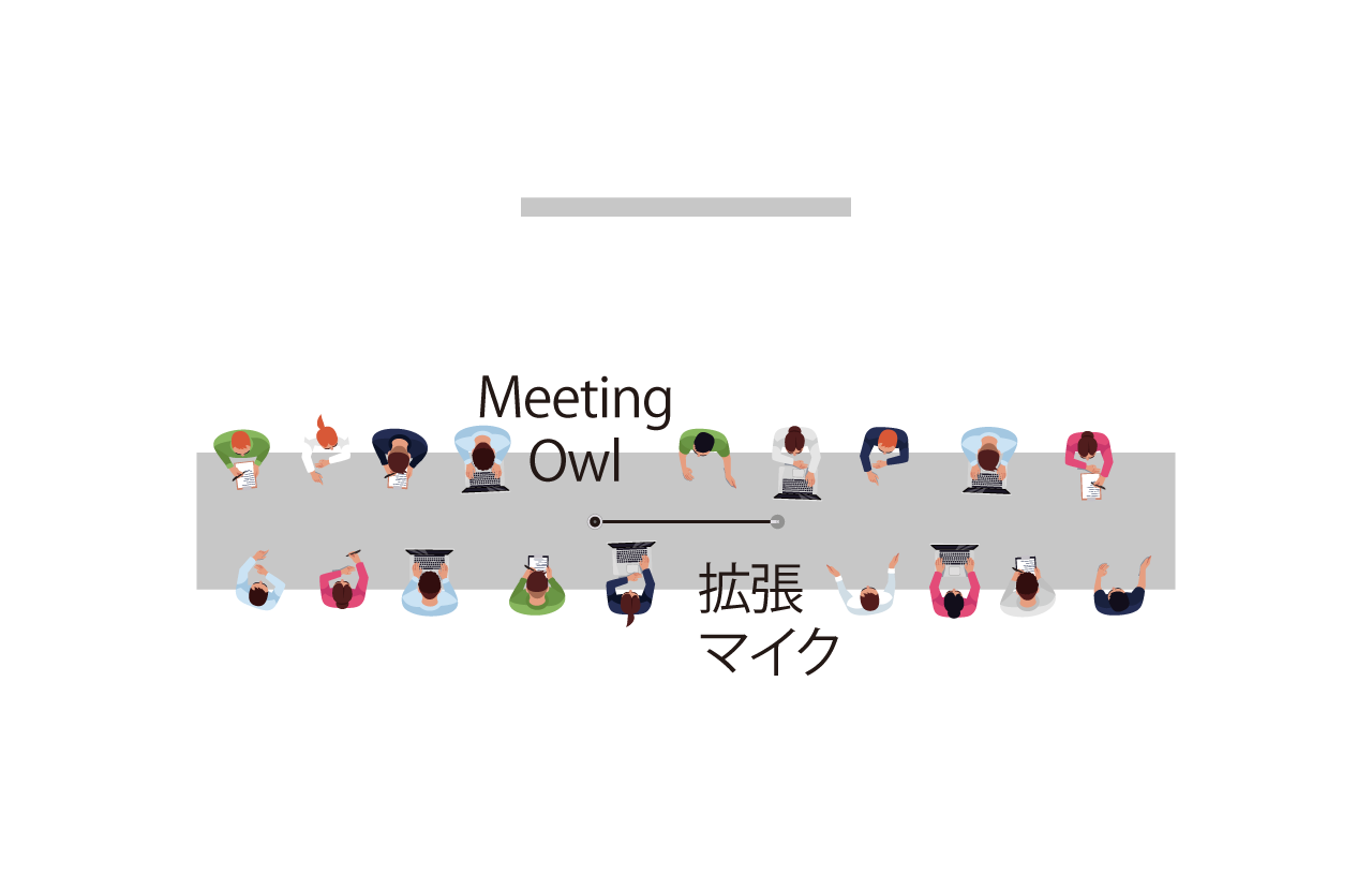 18人で本製品を使っているイラスト